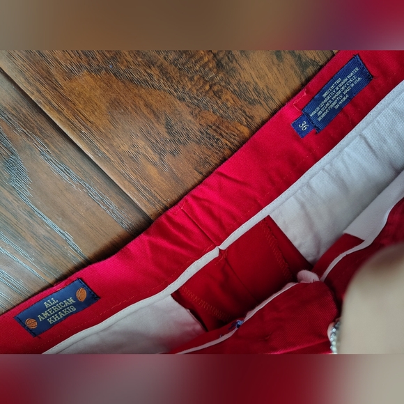 Custom 90s Power Rangers x Red flat front Chino pants Size 36 - Picture 4 of 5